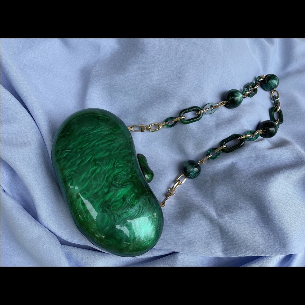 Acrylic green clutch small business